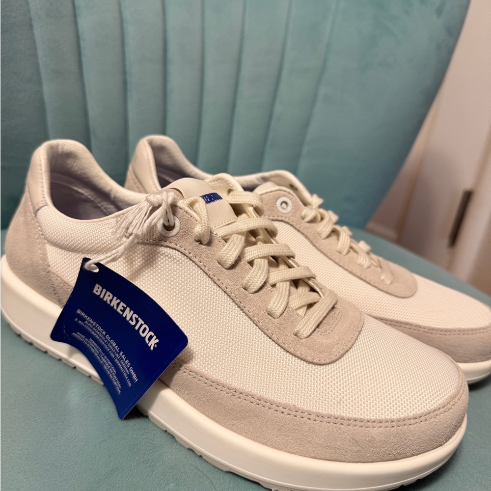 Birkenstock Women’s Beige and White Sneakers NWT size 39 / 8